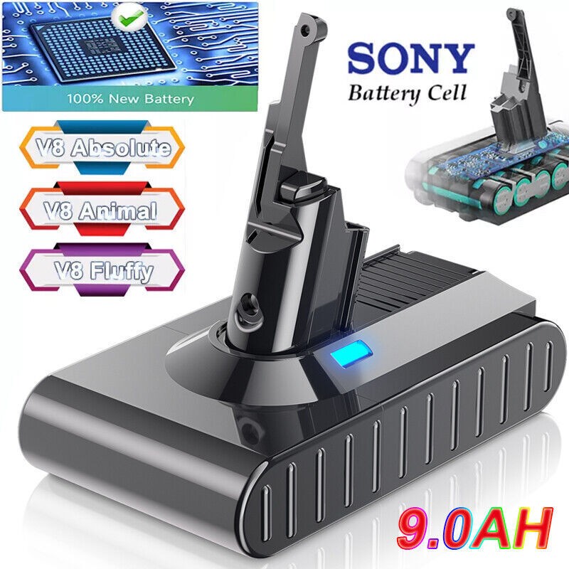 21.6V 9000mAh V8 Battery For Dyson V8 Absolute SV10 Animal Fluffy Absolute Vac