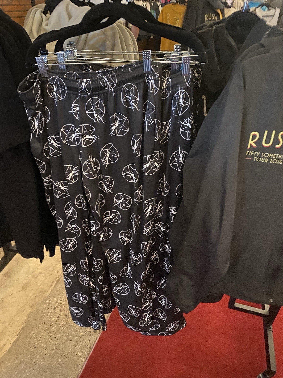 Official RUSH Starman Pajama Bottoms From Rush Henderson Brewing Pop Up Sale.