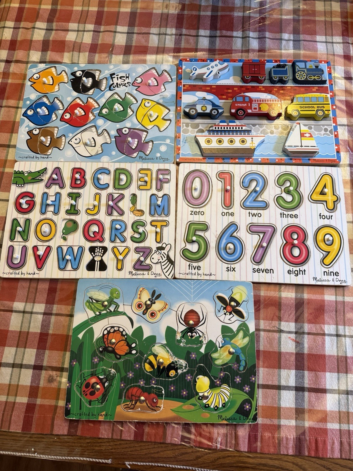 5 Melissa And Doug Wooden Puzzles 5 Melissa And Doug Wooden Puzzles