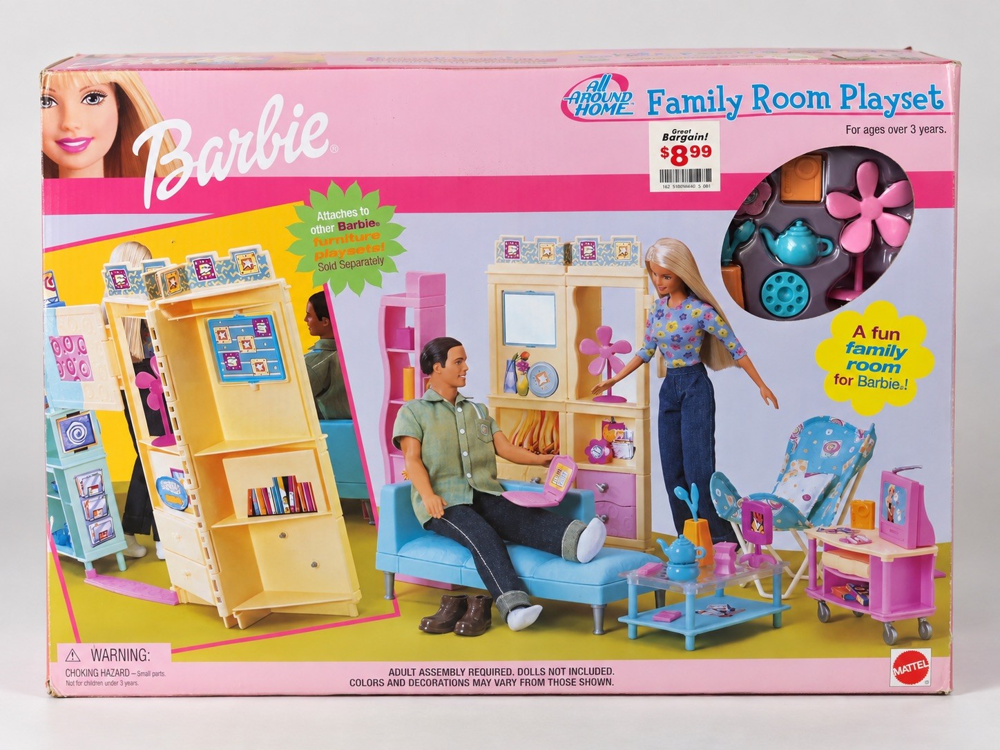 Barbie All Around Home Family Room Play-set. Unopened. Year 2000 Era/Y2K