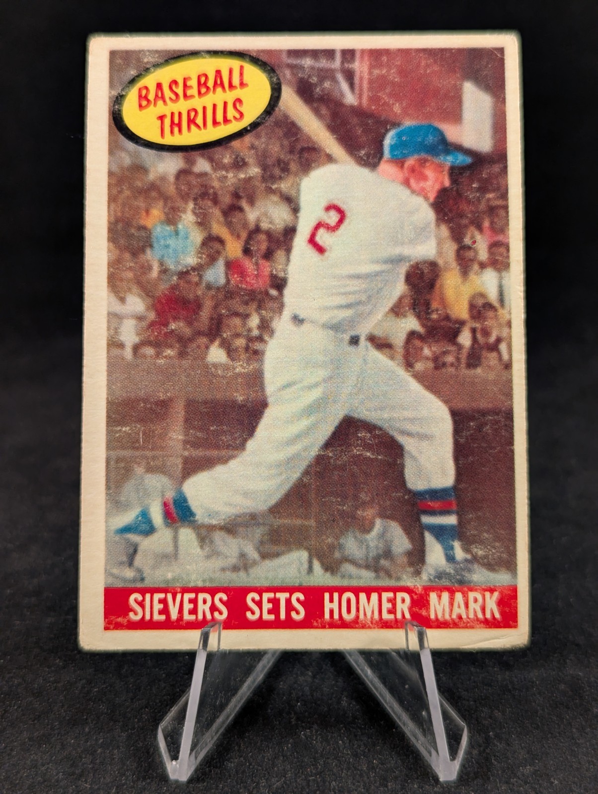 1959 TOPPS BASEBALL #465 ROY SIEVERS SETS HOME RUN MARK LOW GRADE/FILLER 🔥