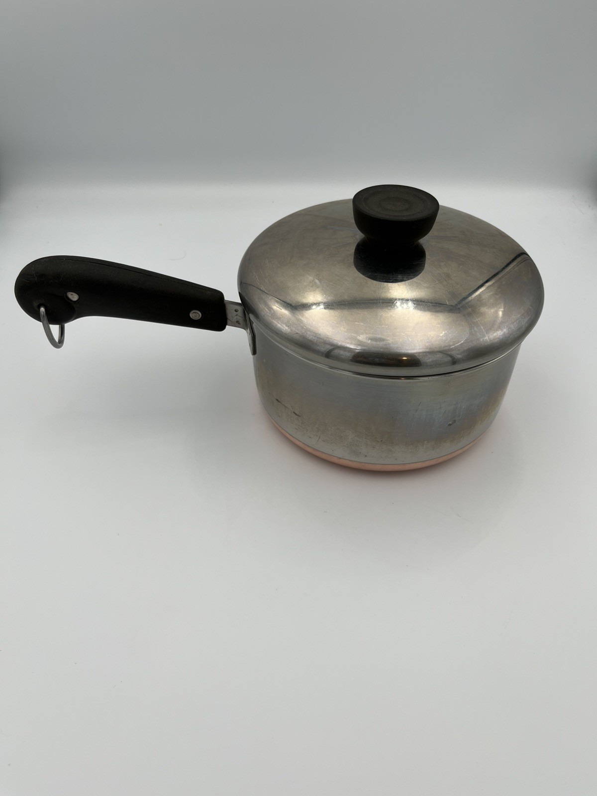 VTG Pre 68 Double Ring REVERE WARE 1.5 QT Saucepan Copper Bottom w/Lid USA READ