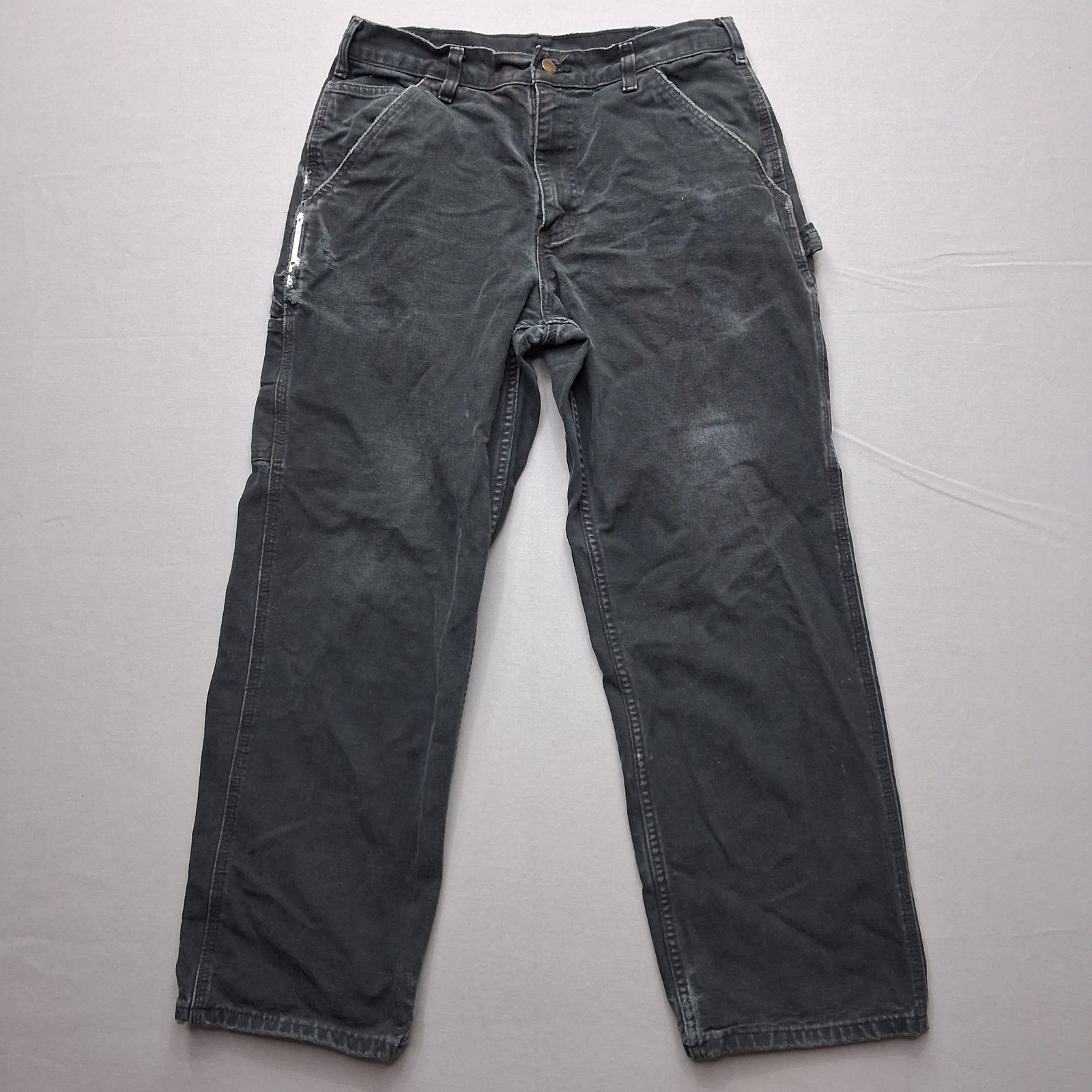 Carhartt Mens B11 BLK Loose Fit Washed Duck Canvas Carpenter Pants Black 32x30 Carhartt Mens B11 BLK Loose Fit Washed Duck Canvas Carpenter Pants Black 32x30