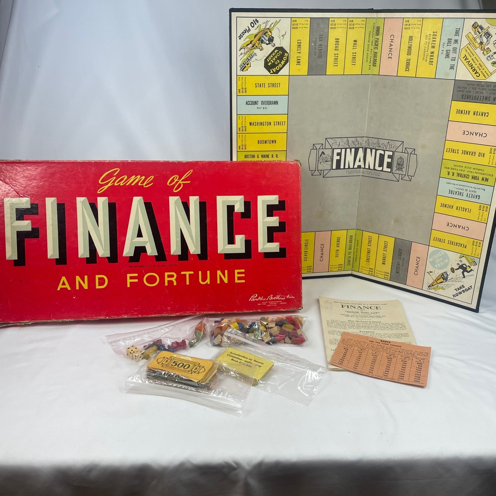 Vintage 1936 Parker Brothers Finance and Fortune Board Game Complete Original