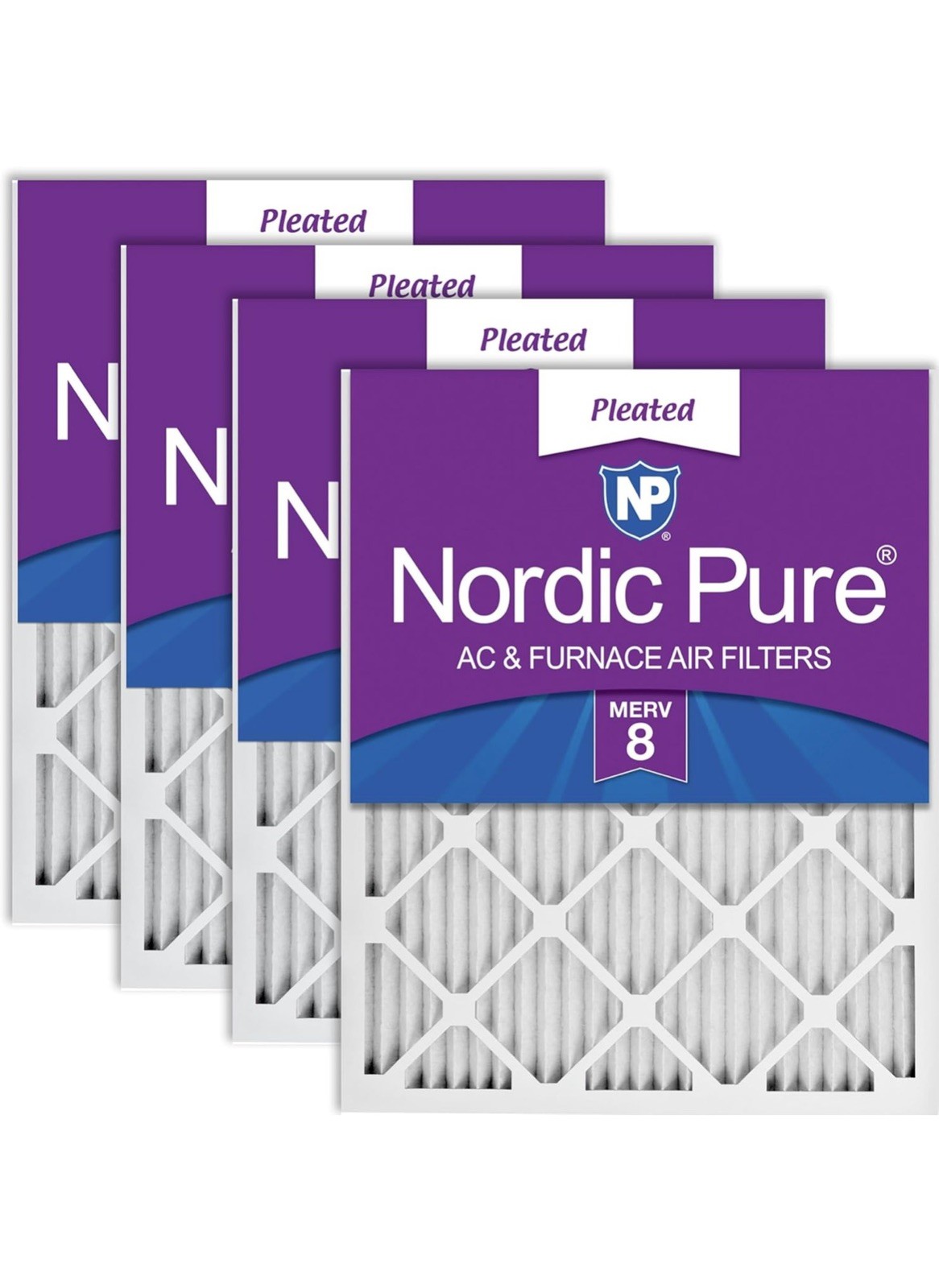 Nordic Pure 16x20x1 Pleated MERV 8 Air Filters 4 Pack
