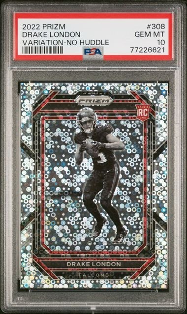 DRAKE LONDON ROOKIE VARIATION NO HUDDLE PSA 10 2022 PANINI PRIZM RC ATL FALCONS DRAKE LONDON ROOKIE VARIATION NO HUDDLE PSA 10 2022 PANINI PRIZM RC ATL FALCONS