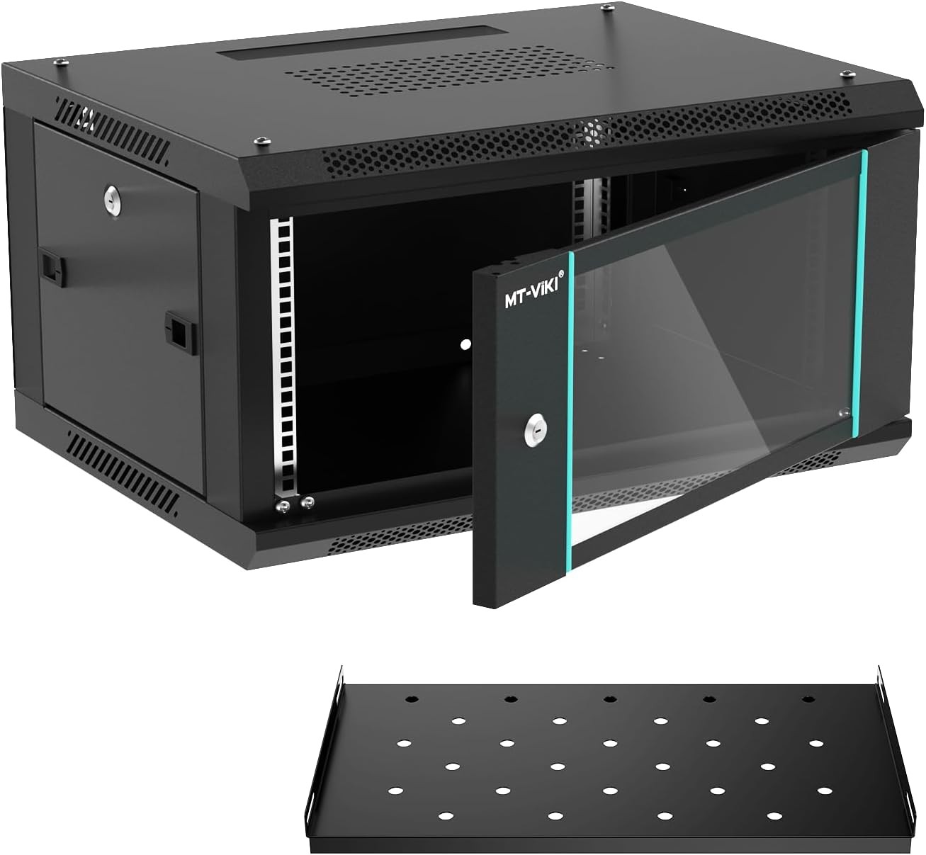 MT-VIKI 6U Wall Mount Server Cabinet Network Rack Vented Enclosure, 0.8mm 