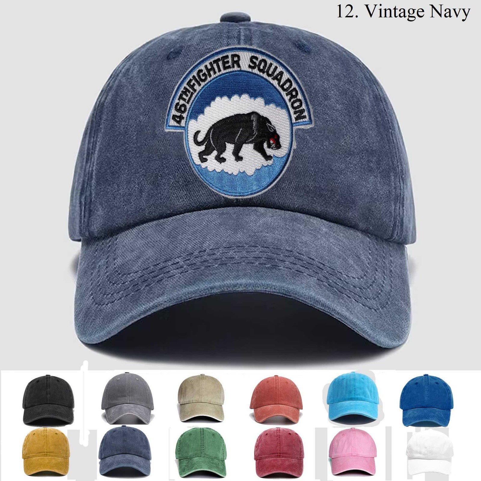 Customized Embroidered Hat USAF 46th Fighter Squadron, Trucker Hat, Gift Idea