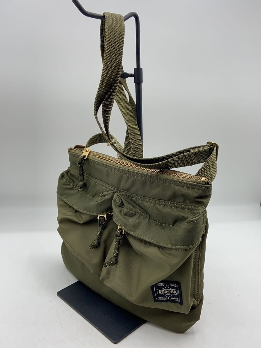 PORTER FORCE Shoulder Bag 855-05458 Olive Drab Yoshida & Co. Japan Used #1
