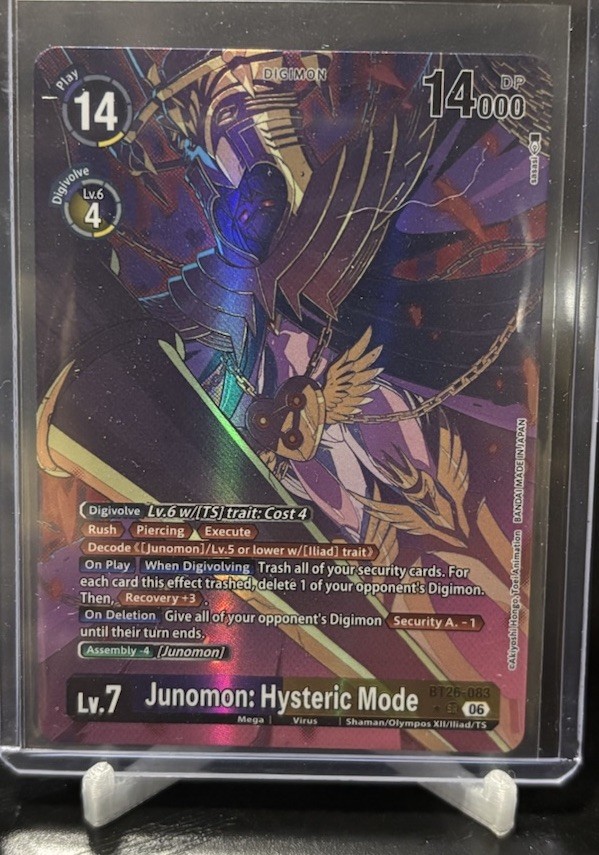 Digimon CCG Junomon: Hysteric Mode Alternate Art + Makoto Kuonji BT-26 Set NM