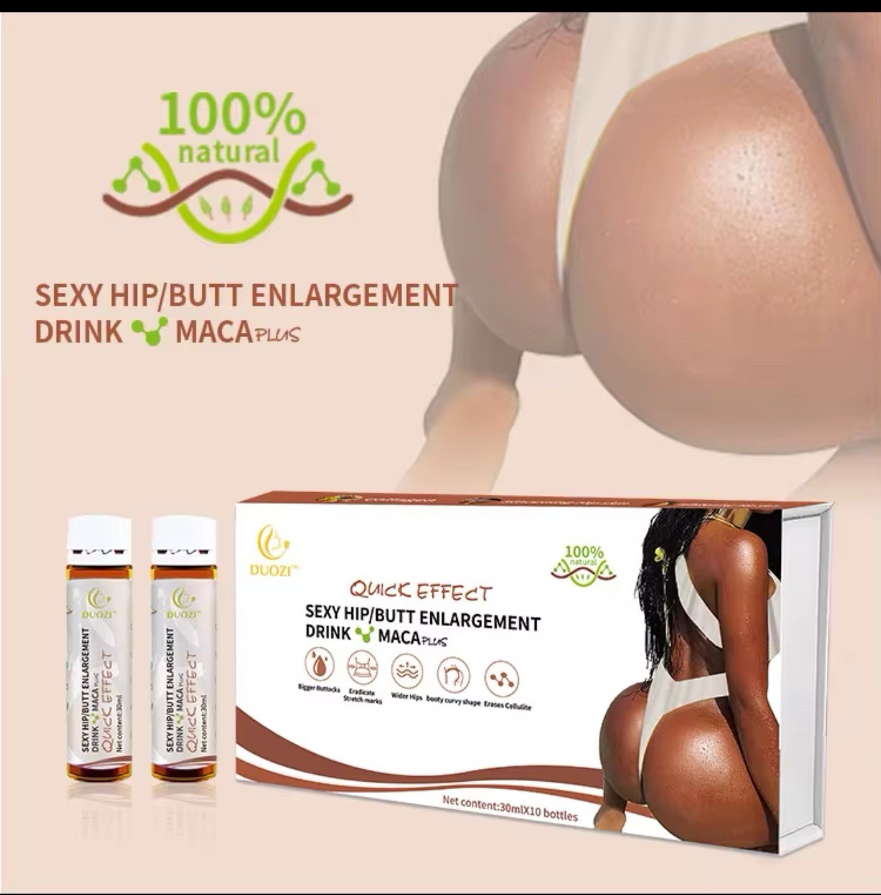 Butten AR 10-Day Butt & Hip Support Drink with Maca |Natural Curve & Volume Enha