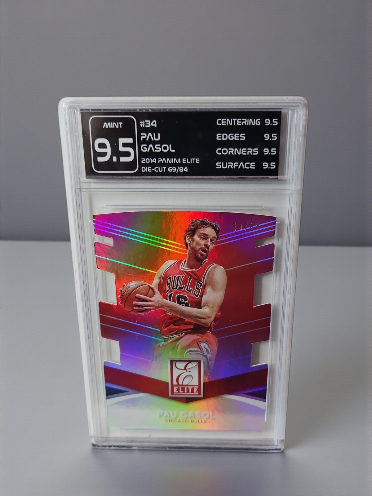 🔥Pau Gasol 2014-15 Panini Donruss Elite Die Cut Red /84 #34 ShowcaseSlabs 10 M 🔥Pau Gasol 2014-15 Panini Donruss Elite Die Cut Red /84 #34 ShowcaseSlabs 10 M