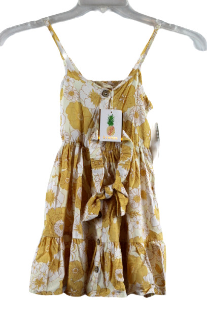 Btween Girls Yellow White Summer Floral Dress w/ Headpiece Spaghetti Strap 5 030 Btween Girls Yellow White Summer Floral Dress w/ Headpiece Spaghetti Strap 5 030