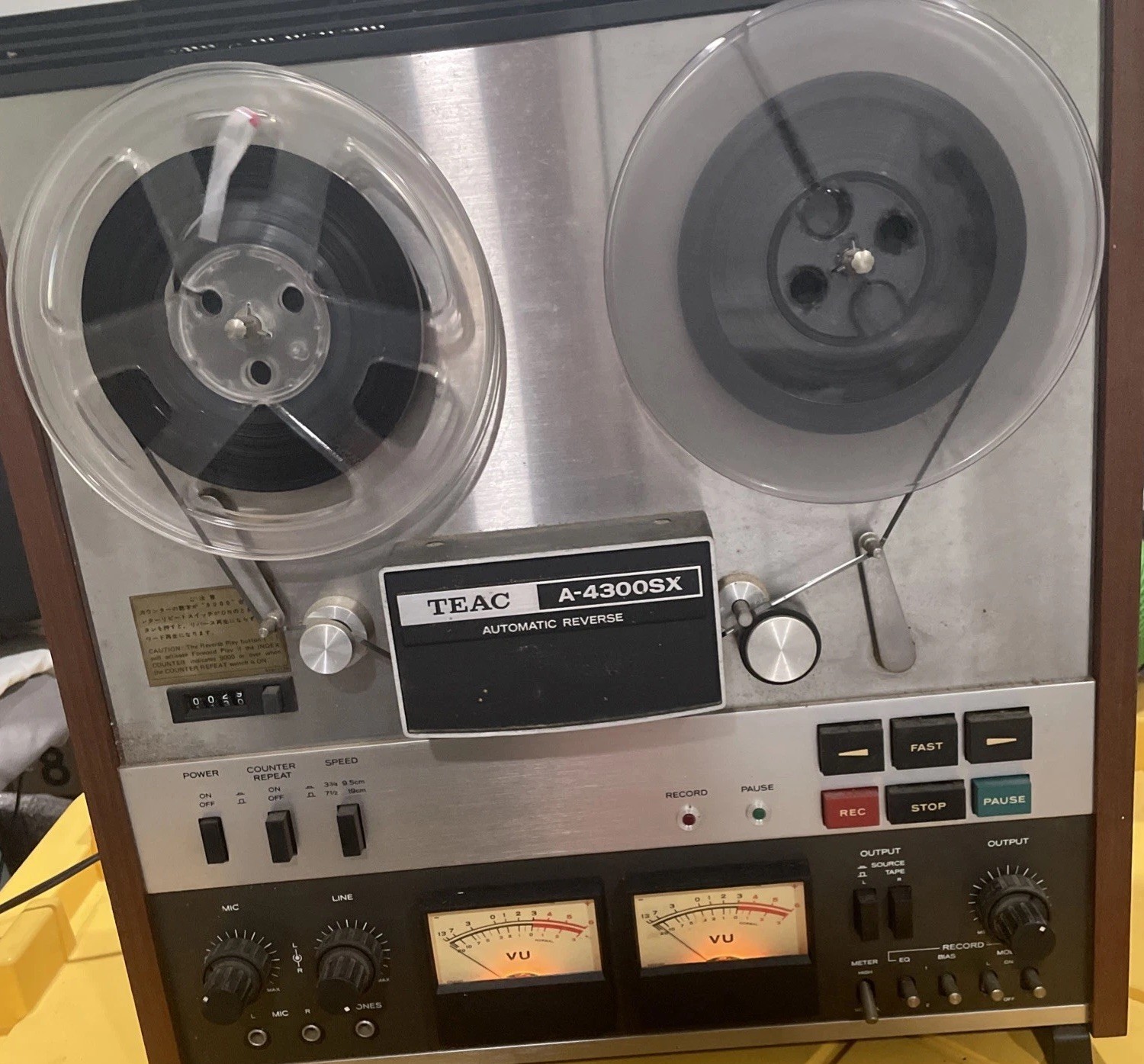 TEAC A-4300SX Reel to Reel Tape Recorder Auto Reverse Tested Working + Manual