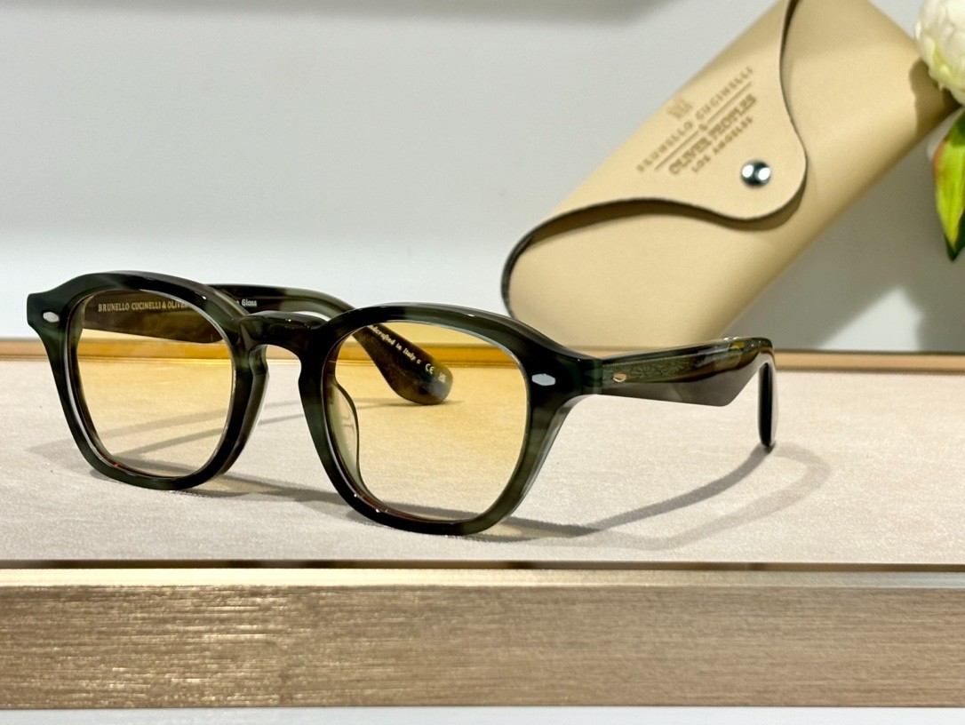 Brunello Cucinelli OV5517SU Green Square Handmade Sunglasses 48□22-145 Brunello Cucinelli OV5517SU Green Square Handmade Sunglasses 48□22-145