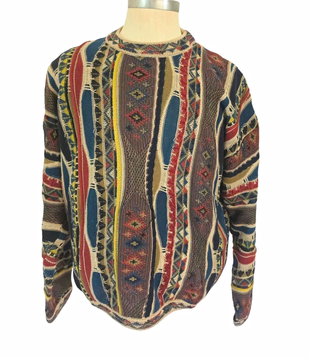 Vintage Men’s Tundra Canada Southwestern Pattern Sweater, 100% Cotton Size L