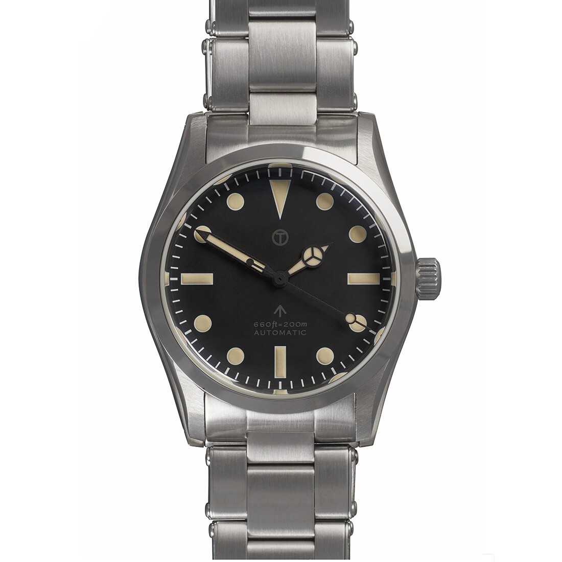 MWC Classic 1950s/1960s Pattern Automatic Black Steel Sapphire Men\'s Watch