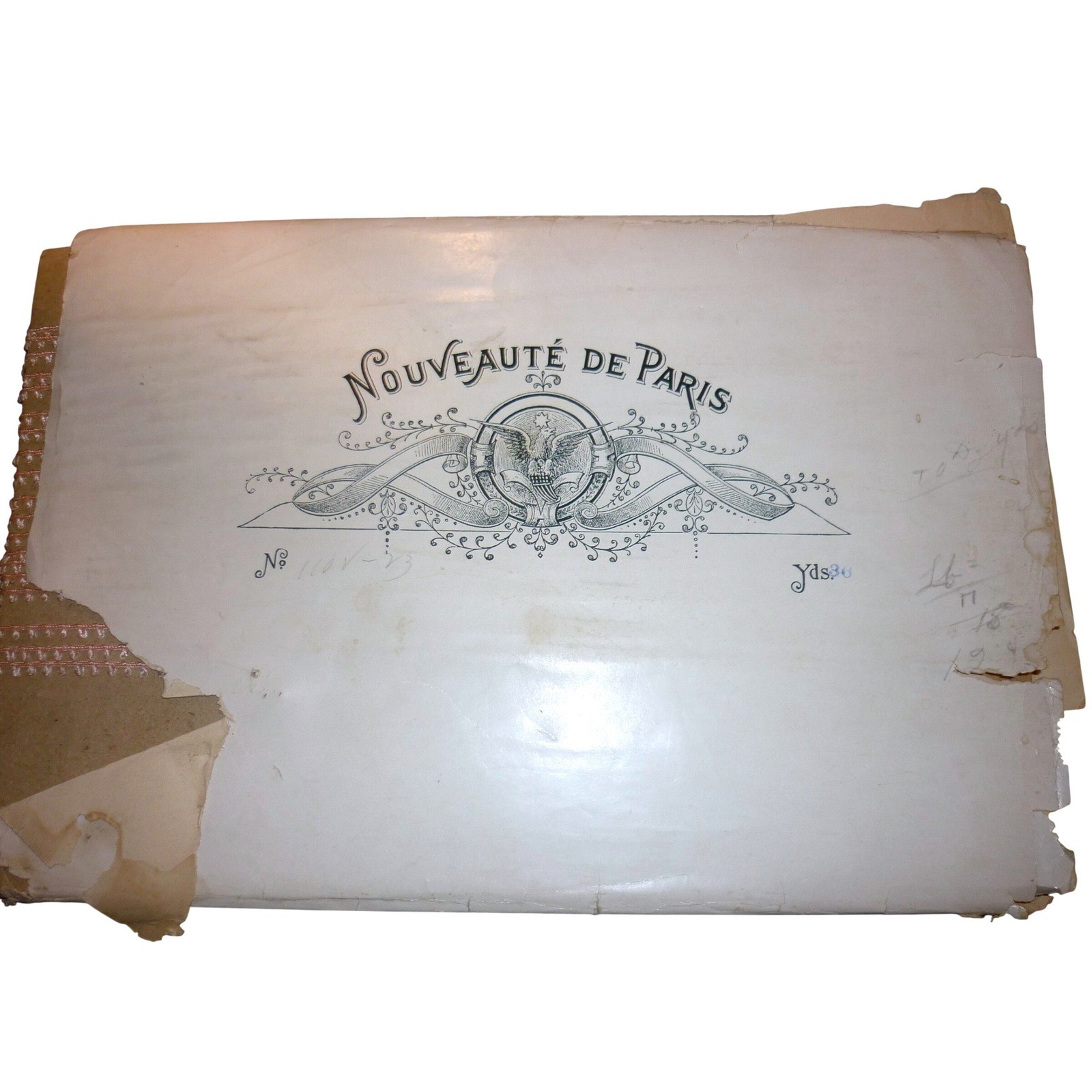 Antique French Silk Gimp Trim Nouveauté de Paris Cream & Blue 72 Yard Bundle