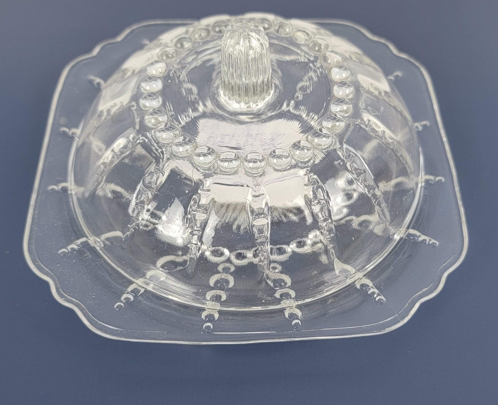 Vintage Federal Glass Columbia Covered Butter Dish 1938-1942 Depression Glass