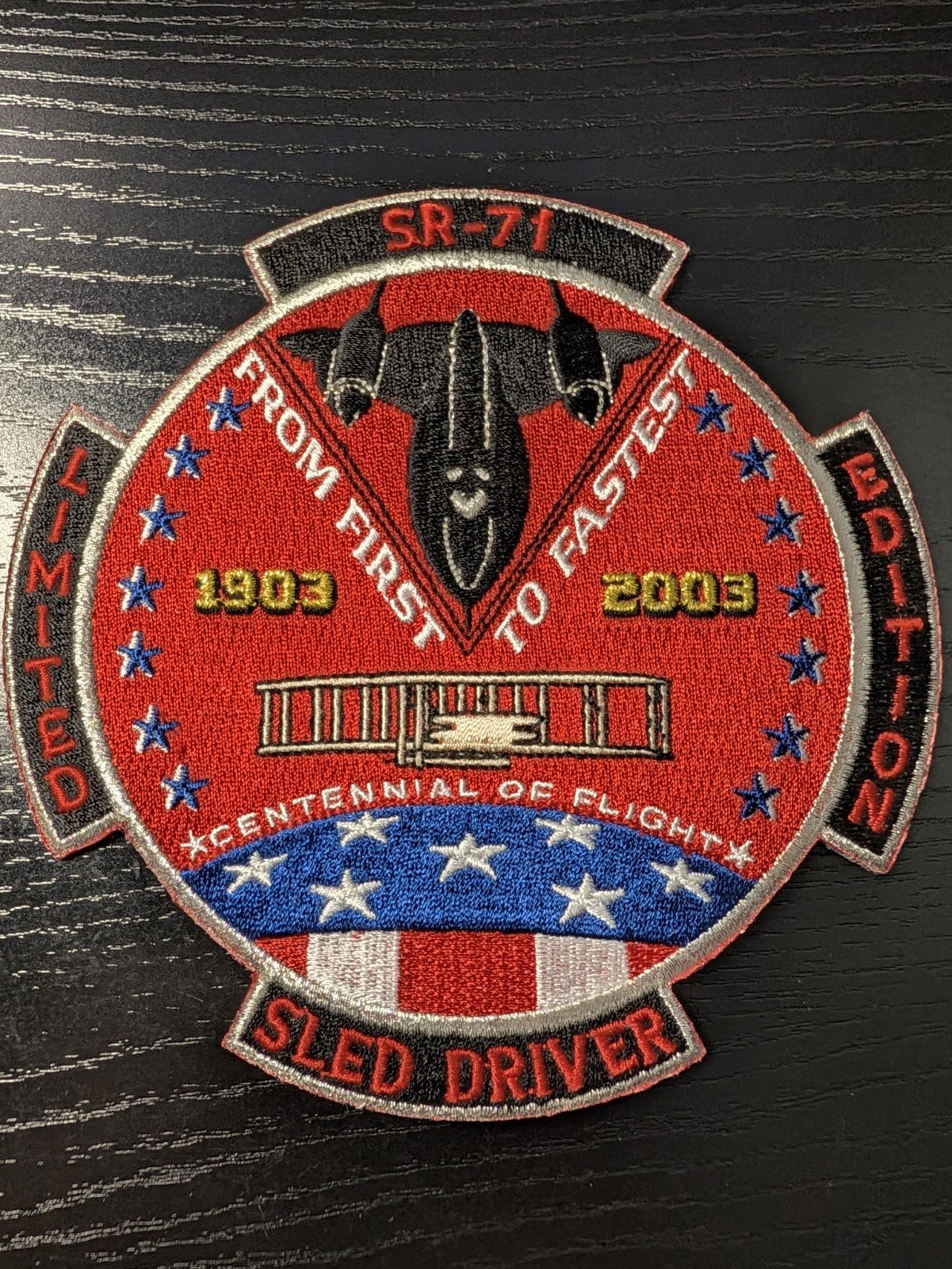 SR-71 Blackbird Sled Driver Patch Brian Shul 2003 Centennial of Flight