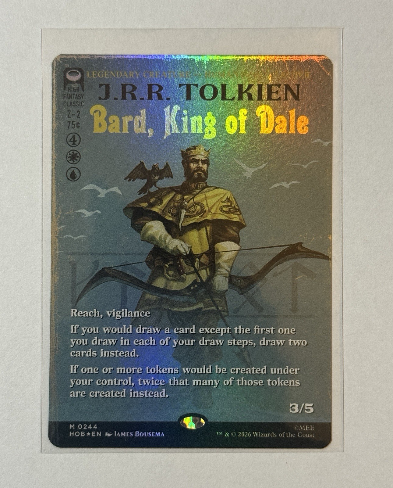 FOIL Bard, King of Dale (The Hobbit) - Borderless - NM Pack Fresh MTG FOIL Bard, King of Dale (The Hobbit) - Borderless - NM Pack Fresh MTG