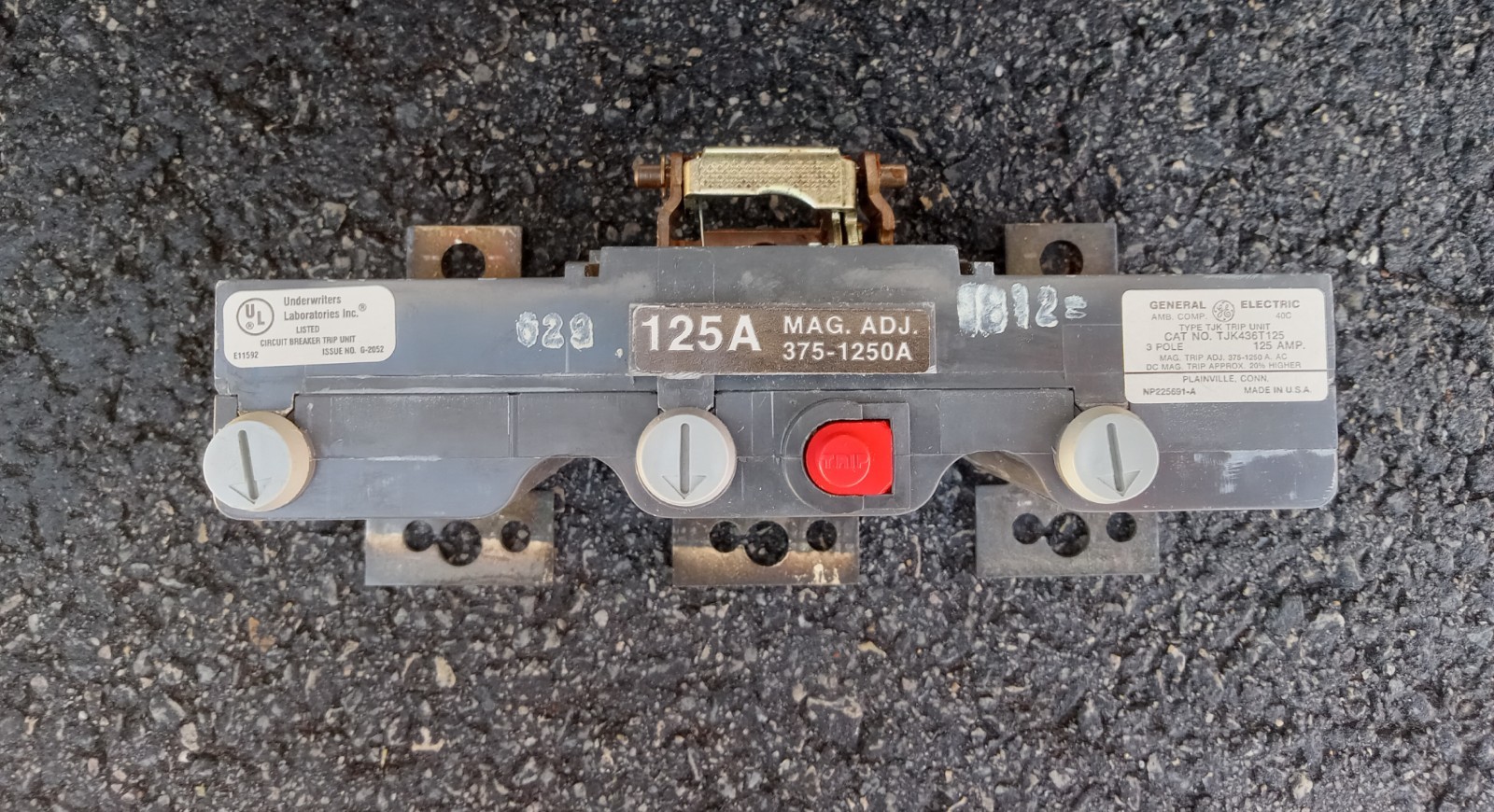 TJK436T125 - General Electric 125A 600VAC 3-Pole Thermal Magnetic Trip Unit 