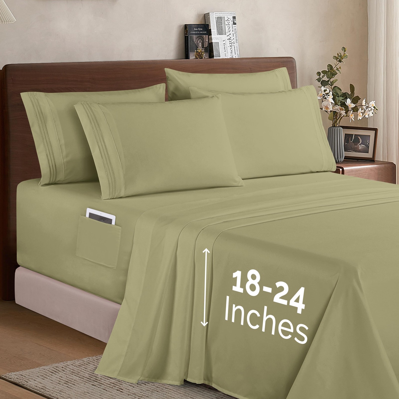 Elegant Comfort 1500 4PC Bed Sheet Set - Extra Deep Pocket 18-24 Inch Elegant Comfort 1500 4PC Bed Sheet Set - Extra Deep Pocket 18-24 Inch