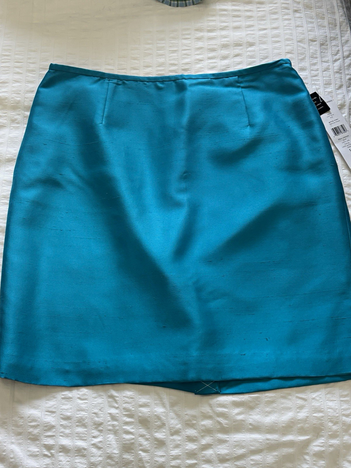 Josephine Chaus Women’s Blue Silk Dupioni Lined Pencil Skirt Size 14