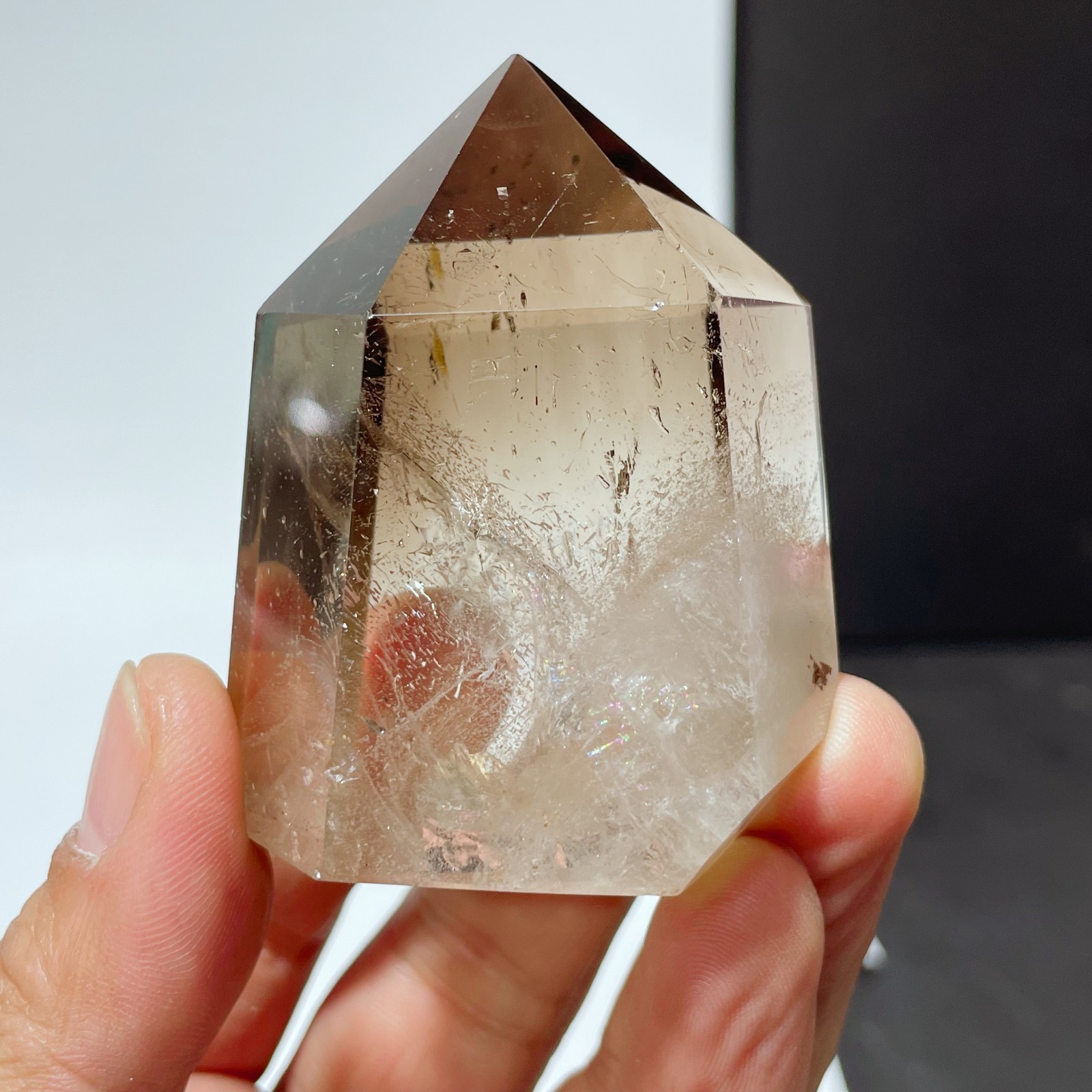 0.33LB Natural Smoky Quartz Crystal Point Obelisk Healing Home Decor G6821
