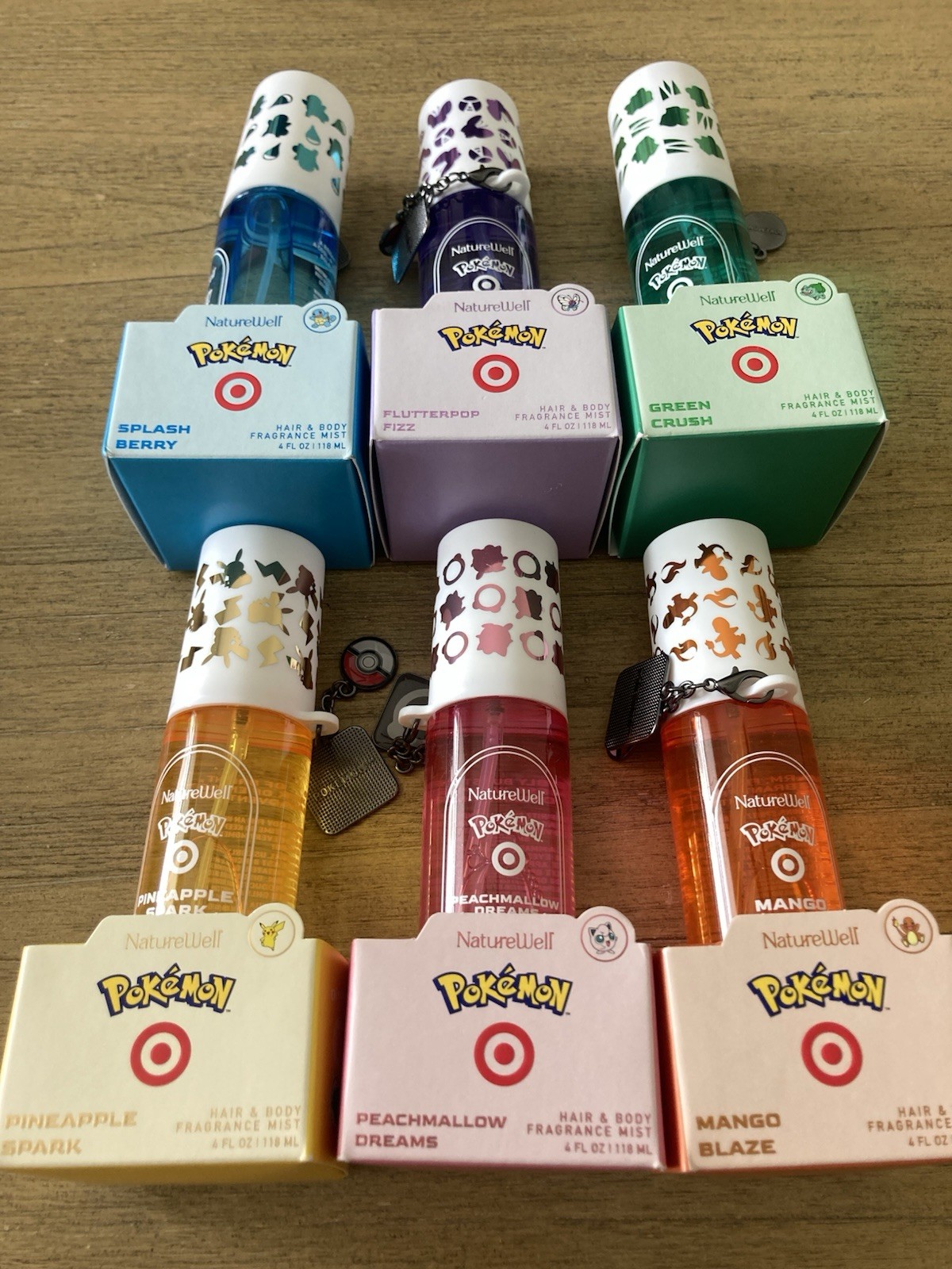 6 NATURWELL POKEMON Hair & Body Mist Fragrance Complete Set NEW 6 NATURWELL POKEMON Hair & Body Mist Fragrance Complete Set NEW