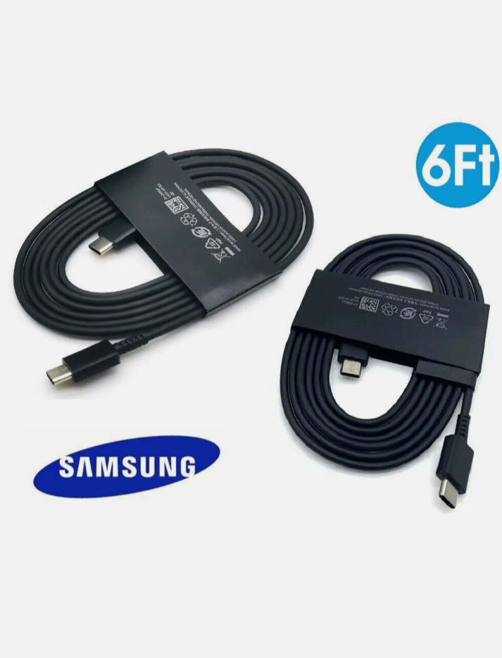 2x Original Samsung Galaxy S24 S23 S22 S21 5G USB-C 6FT Super Fast Charge Cable.