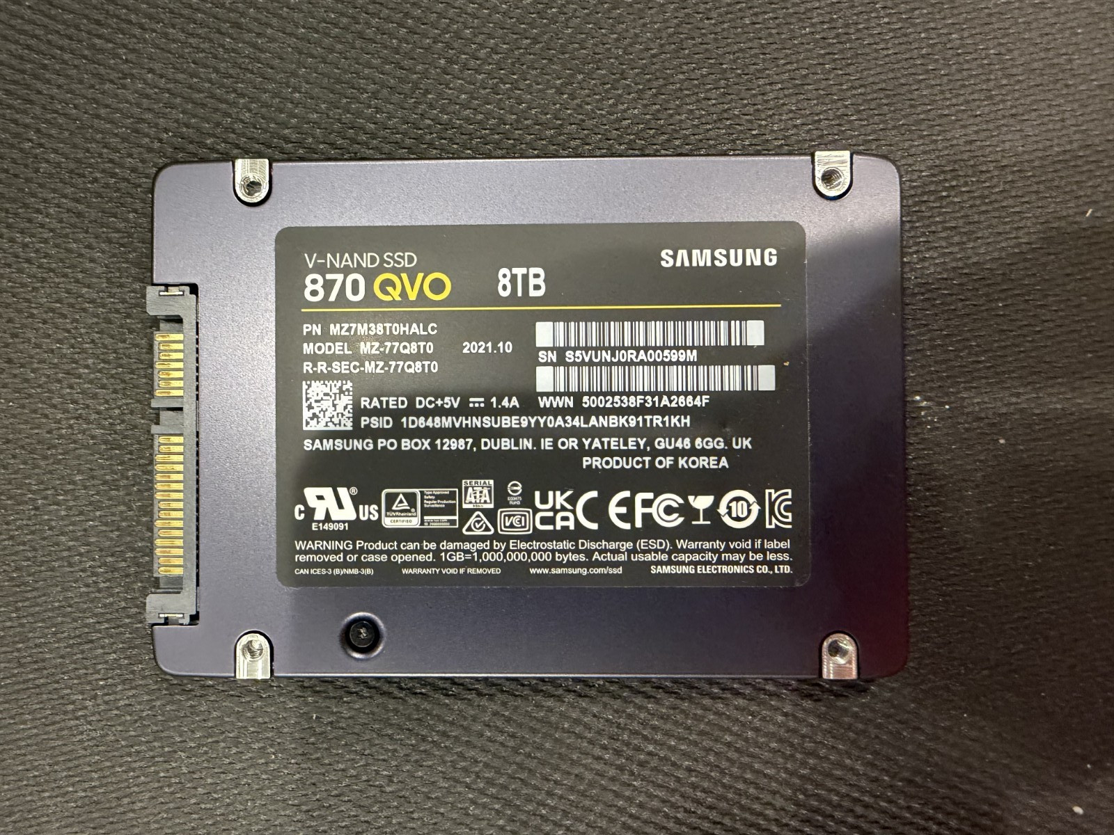 8TB Samsung 870 EVO SSD MZ-77E8T0 2.5\