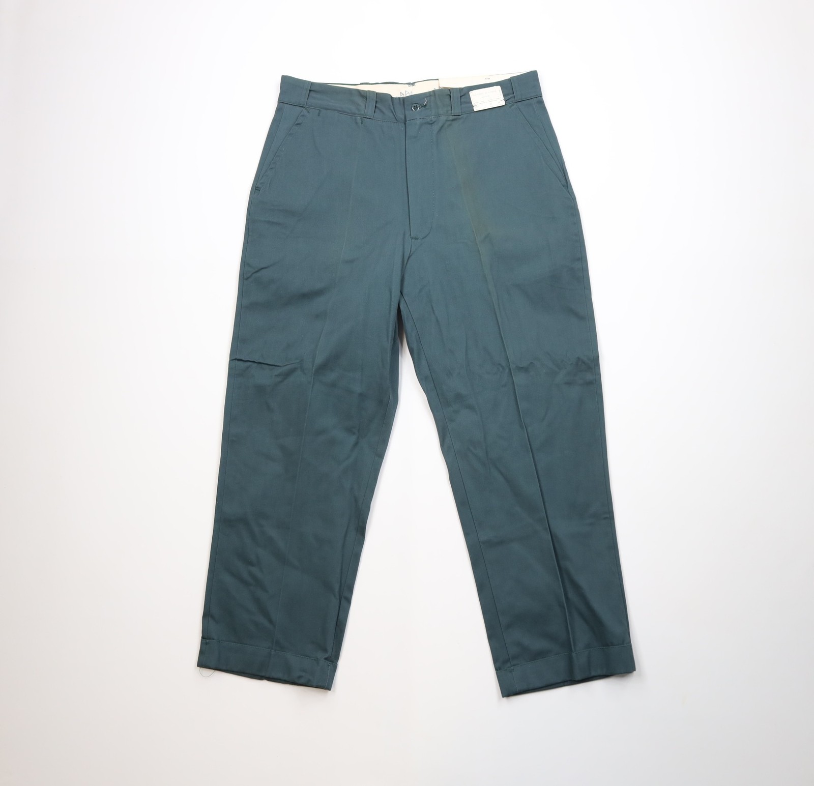 Deadstock Vtg 60s Mens 36x28 Boatsail Sanforized Cotton Twill Pants Green USA