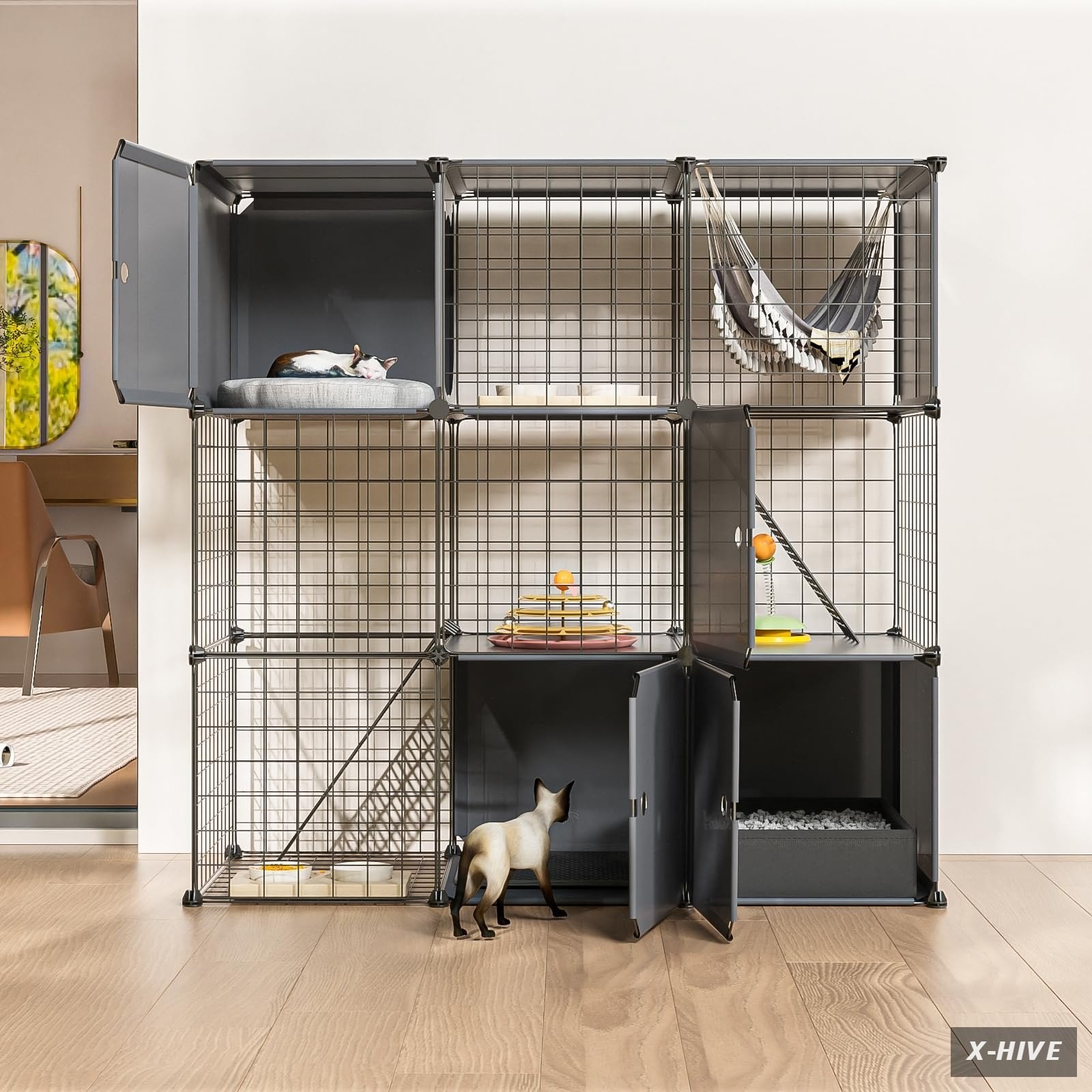 Enclosures Metal,Plastic Durable Easy Assembly 1 Large Cat Enclosure Indoor Box