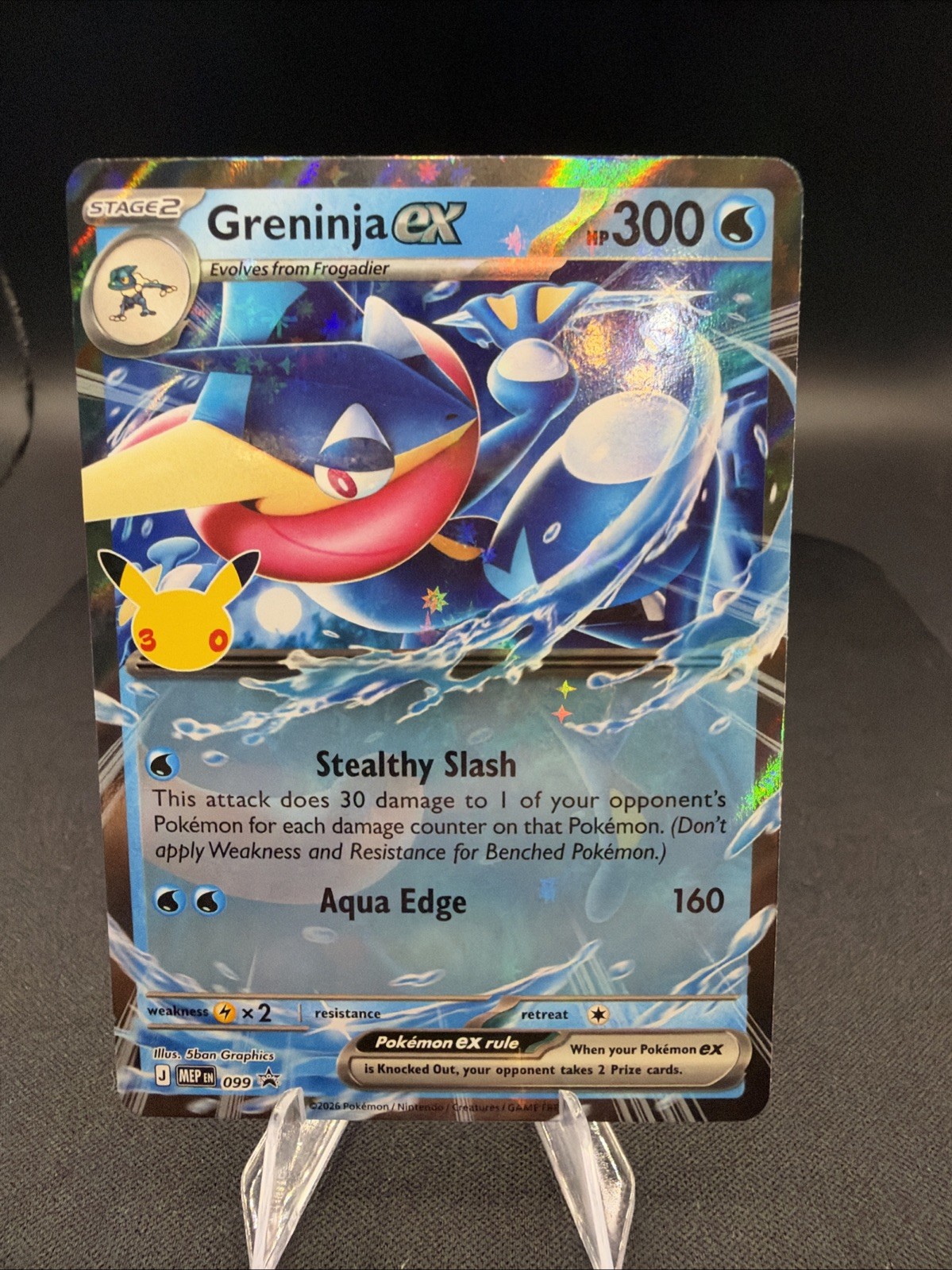 Pokémon 30th Celebration Greninja ex Black Star Promo 099 NM Pokémon 30th Celebration Greninja ex Black Star Promo 099 NM