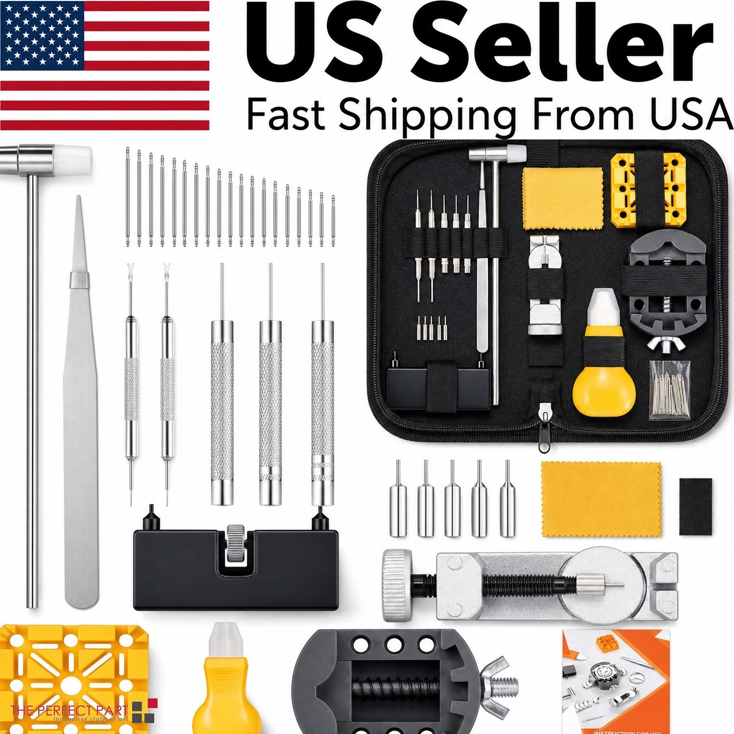 2027 Watch Repair Kit Watchmaker Back Case Remover Opener Link Pin Spring Bar 2027 Watch Repair Kit Watchmaker Back Case Remover Opener Link Pin Spring Bar