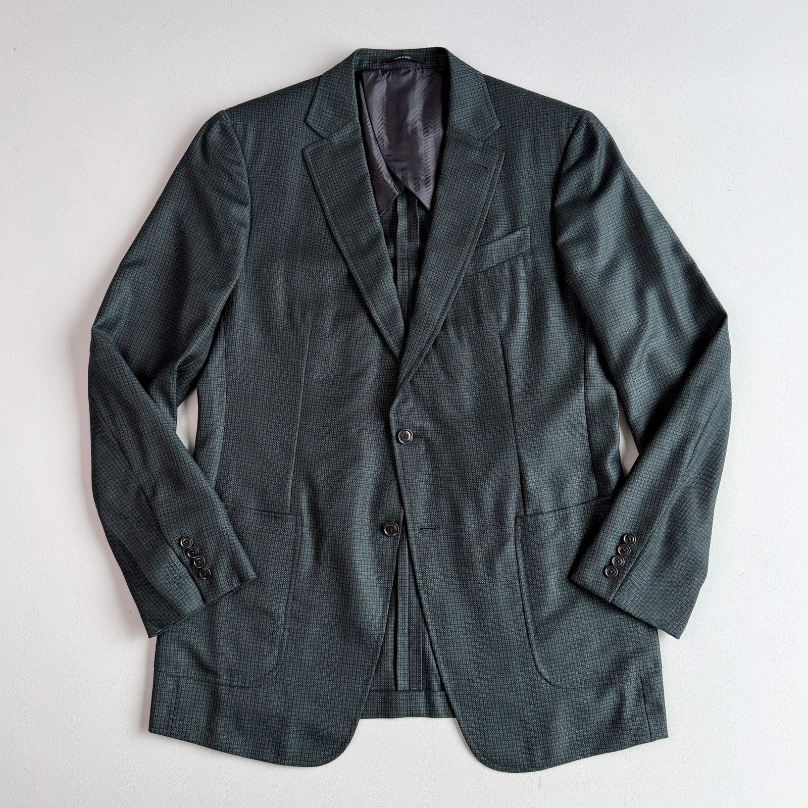 NWOT Ermenegildo (54L IT) Summer Weight Green Wool Hopsack Manhattan Sport Coat
