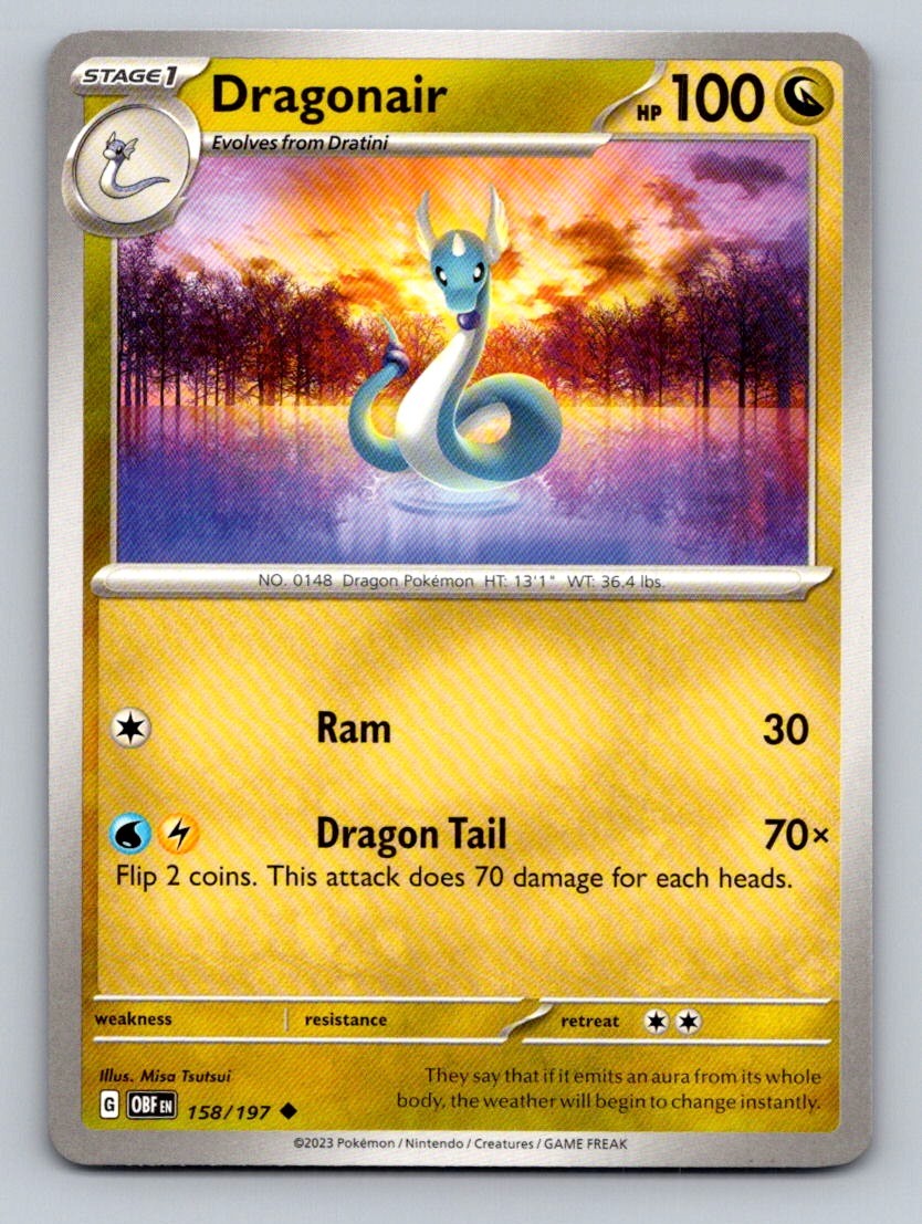 Dragonair 158/197 Uncommon Obsidian Flames Pokemon Lightly Played