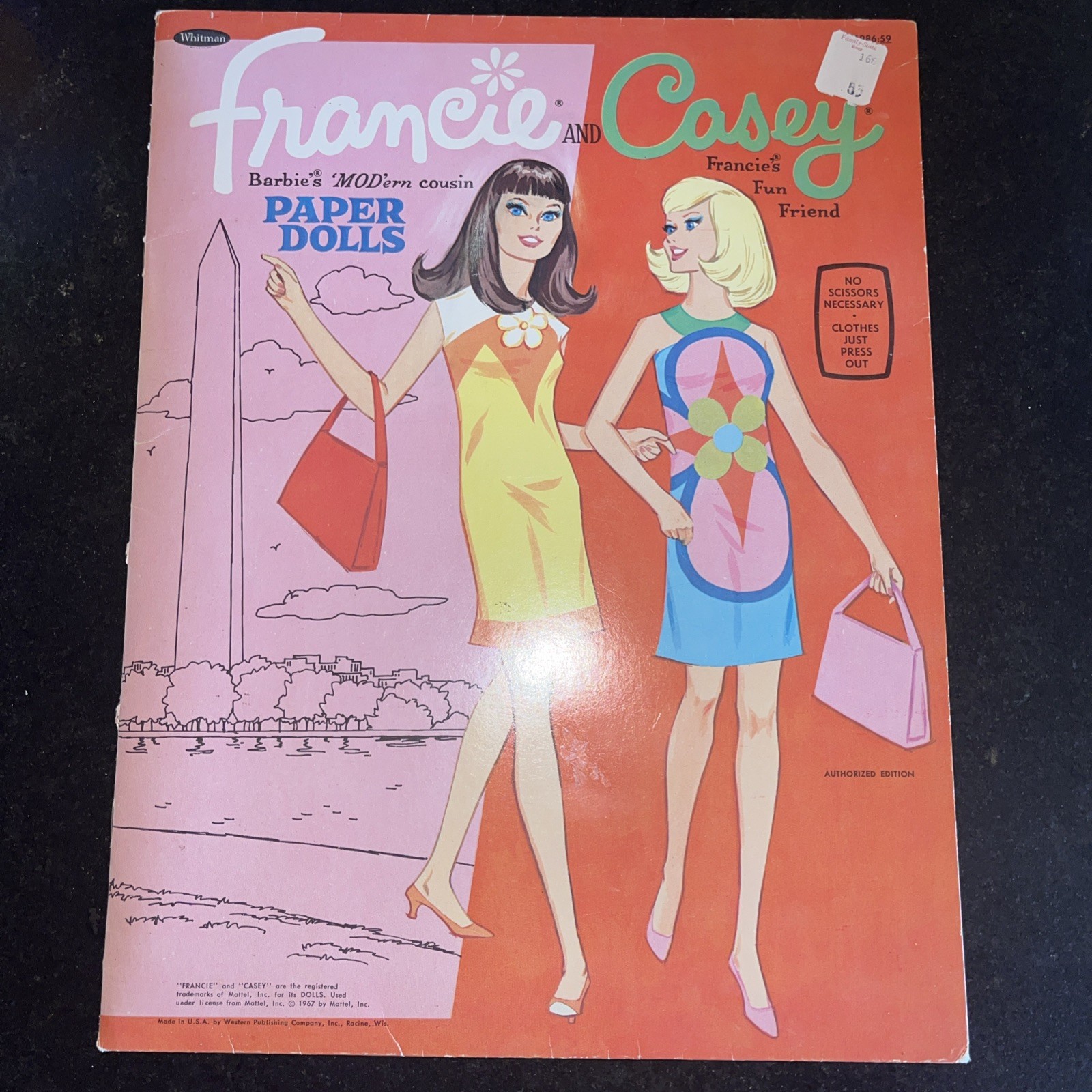 Vintage 1967 BARBIE FRIENDS FRANCIE & CASEY WHITMAN PAPER DOLLS & CLOTHES - CUT