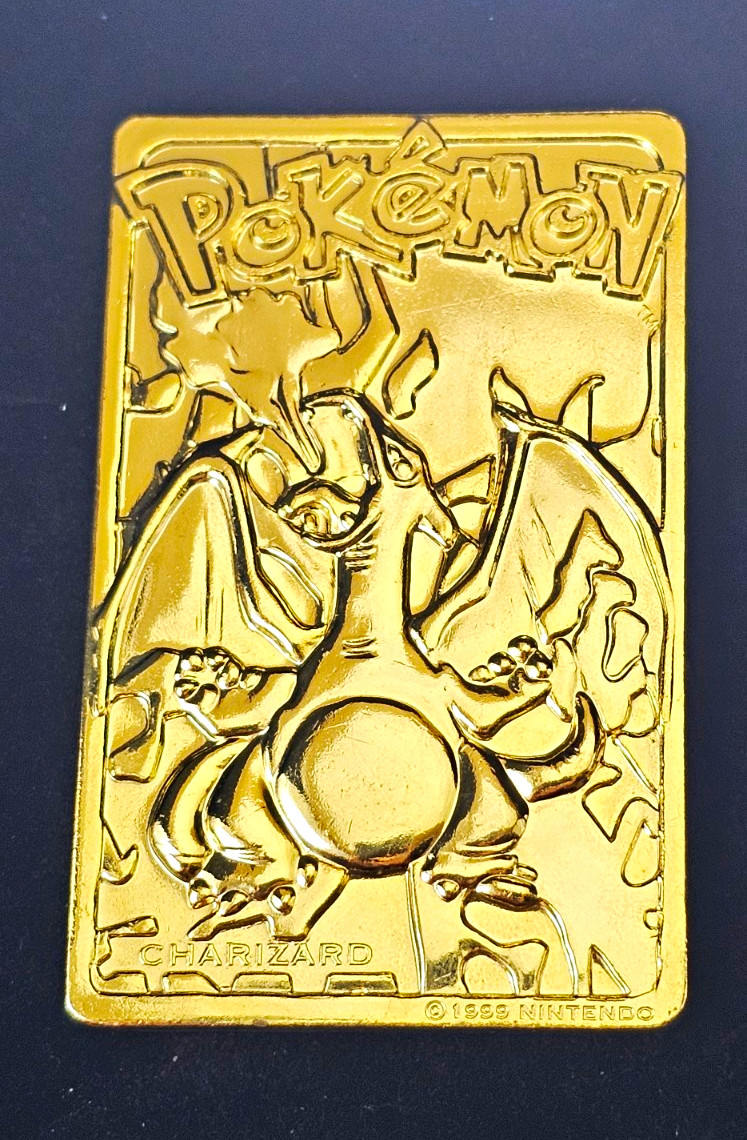 1999 Pokemon Charizard #6 23K Gold Plated Card Burger King Vintage Nintendo RARE