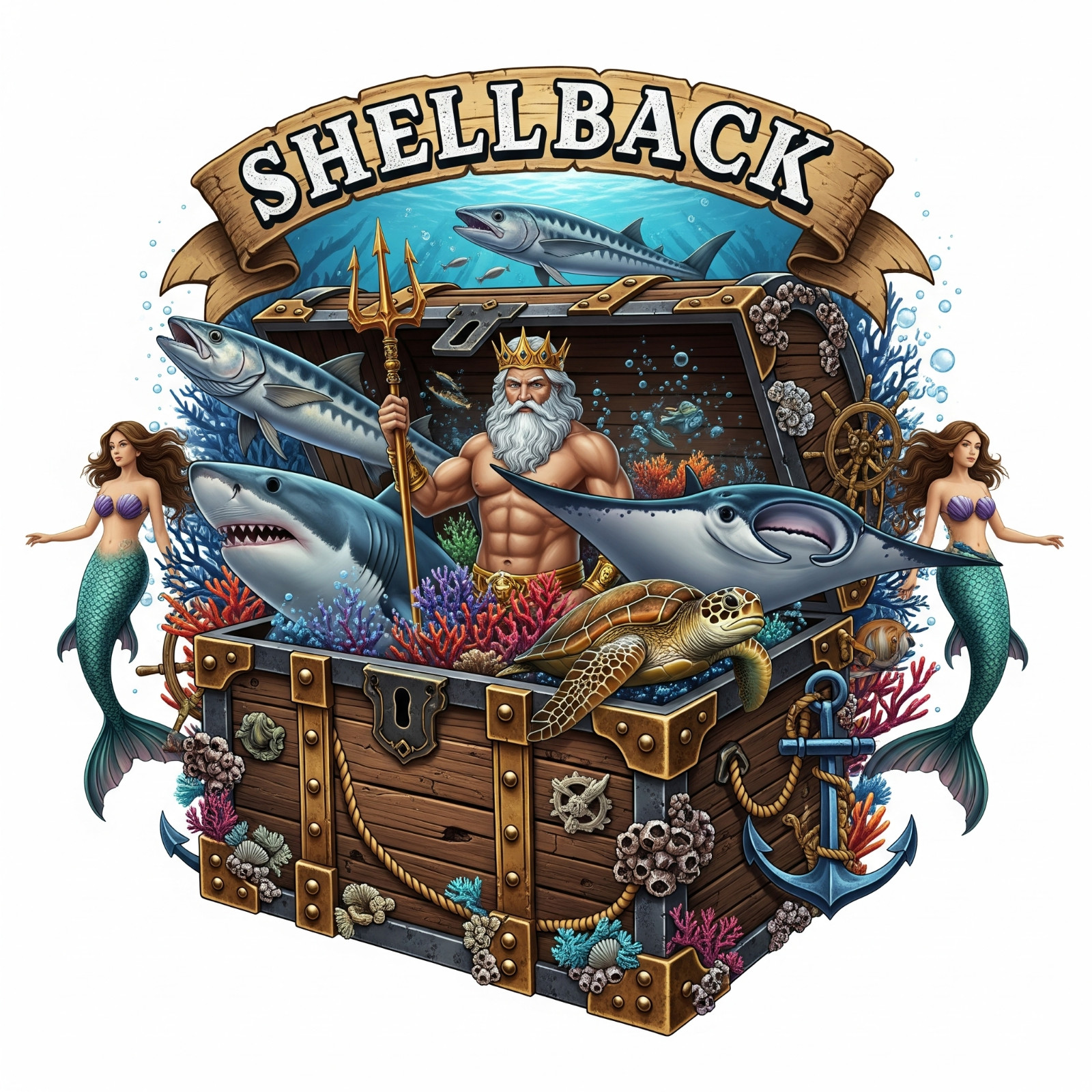 Shellback Crossing The Equator USN US Navy Sailor Gift Prior Service 4\