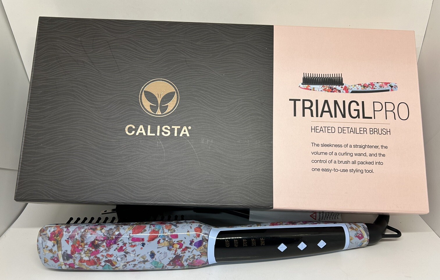 Calista TrianglPRO Triangl Pro Heated Hair Detailer Brush Confetti Pop RARE READ