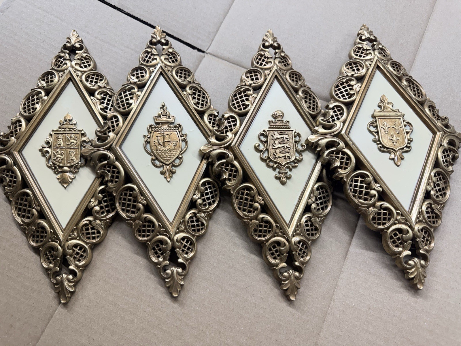 Syroco Wall Plaque/ Wall Decor Vintage 1967 Set Of 4 