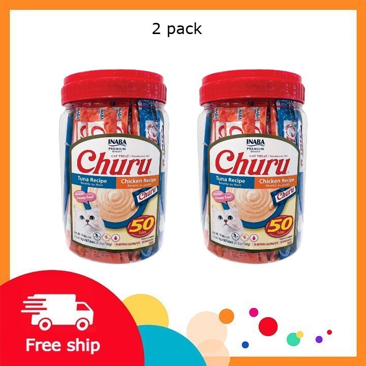 INABA Churu Creamy, Lickable Wet Cat Treats, 2 pack