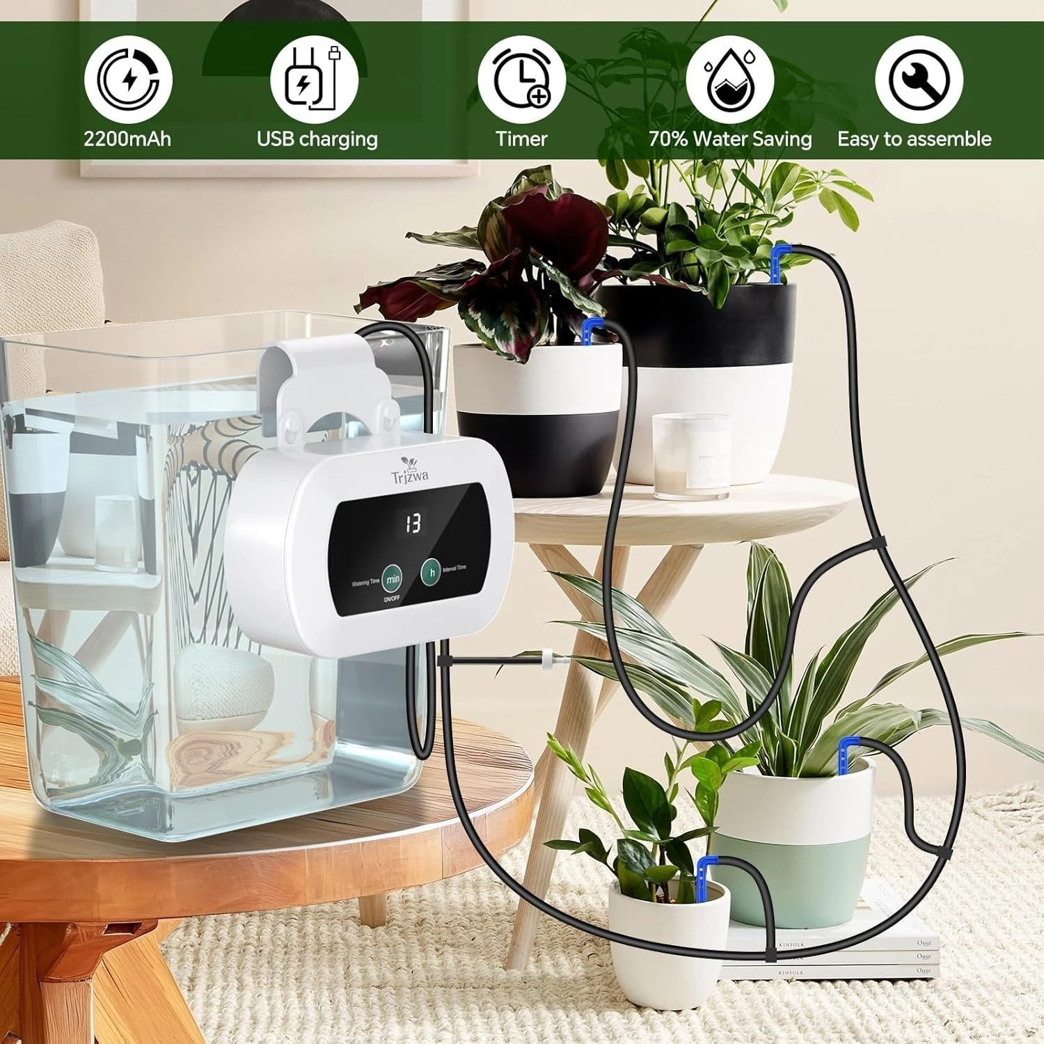🔥32FT Automatic Watering System with Self Plant Watering Devices,Indoor Outdoor