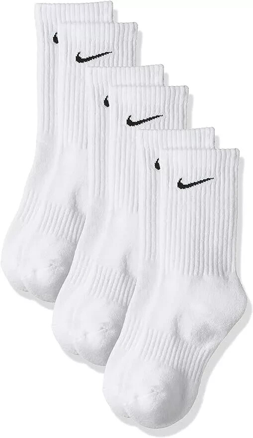 Nike Crew Socks Everyday Plus Cushion UNISEX , Size LARGE, 3 Pair, White Nike Crew Socks Everyday Plus Cushion UNISEX , Size LARGE, 3 Pair, White