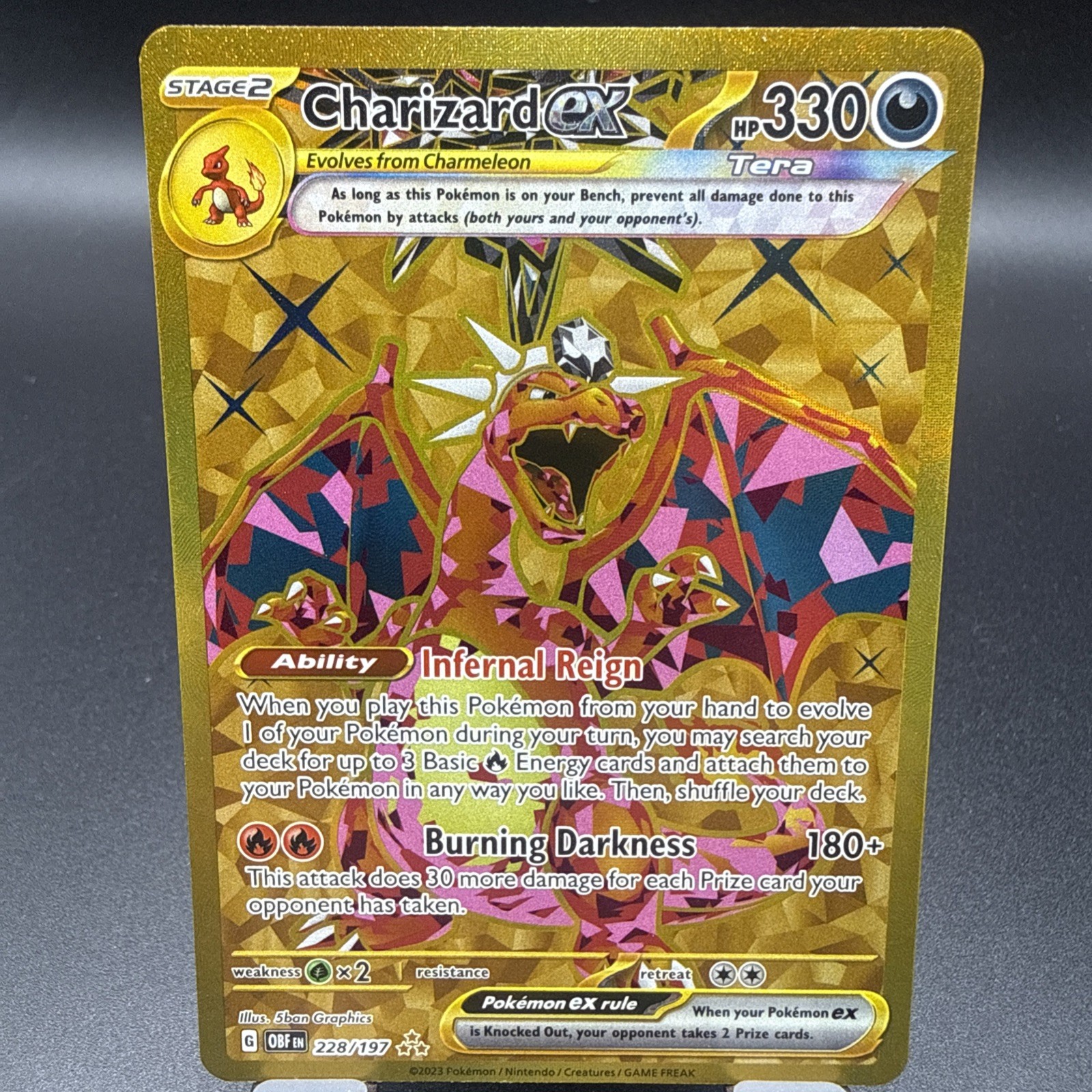 2023 Pokemon Charizard ex 228/197 SV03: Obsidian Flames 