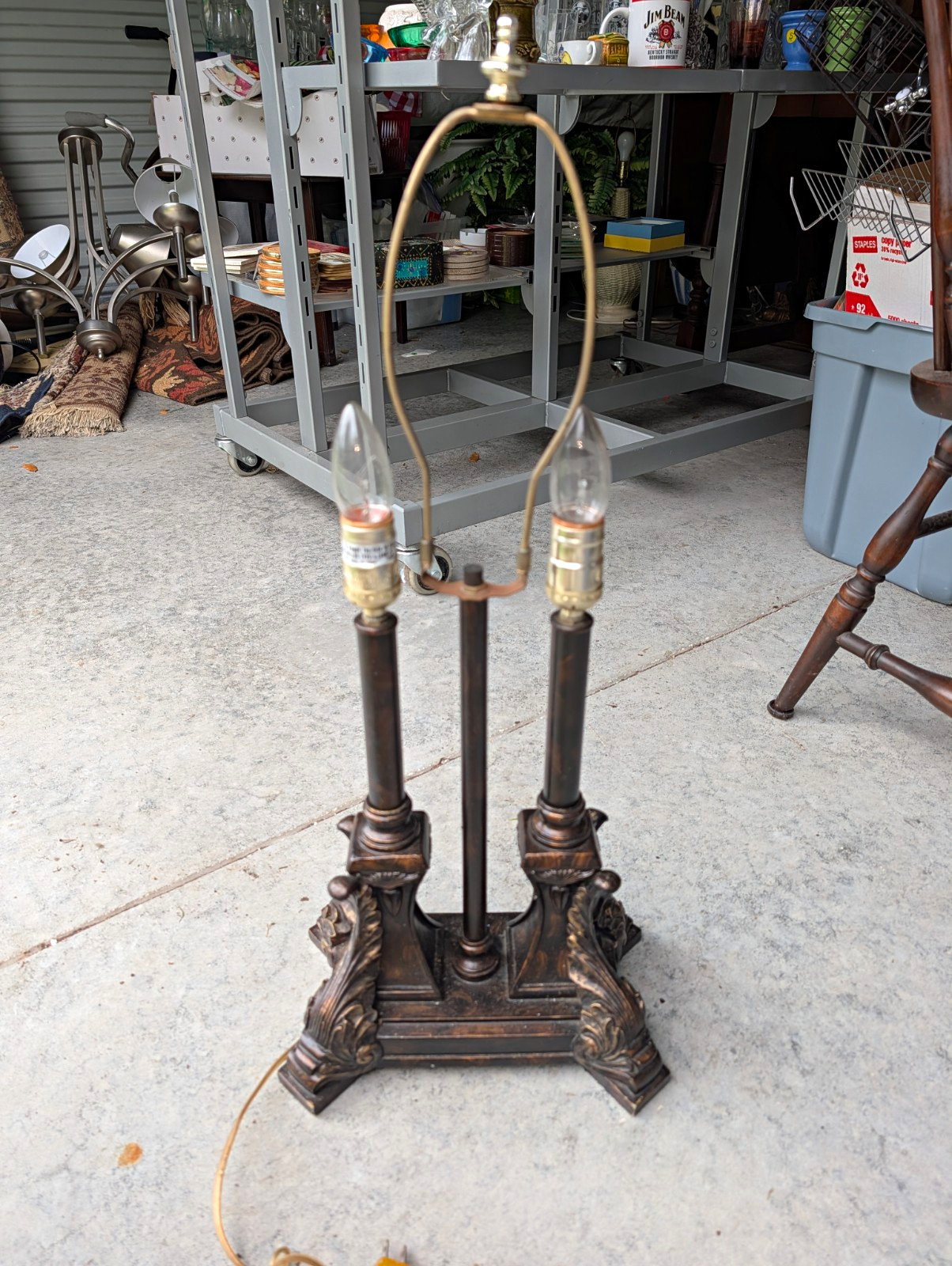 1920s-1930s Wrought antique wrought iron table lamp 1920s-1930s Wrought antique wrought iron table lamp
