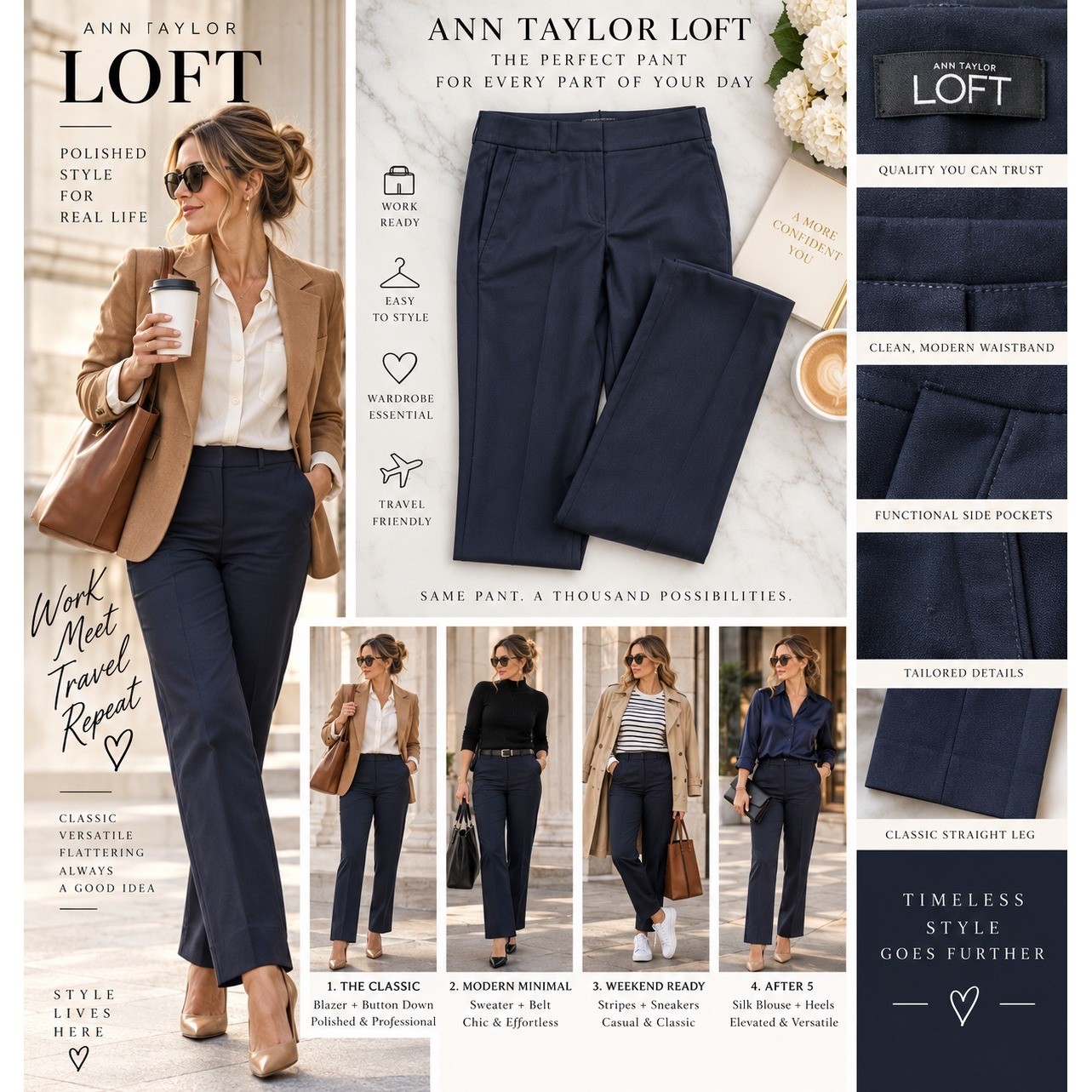 Ann Taylor Loft Marisa Skinny Dress Pants Navy Blue Size 6 Tailored Trousers Ann Taylor Loft Marisa Skinny Dress Pants Navy Blue Size 6 Tailored Trousers