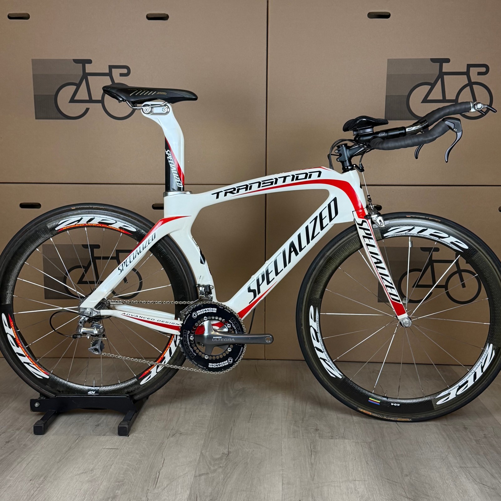 Used Specialized Transition Expert, Carbon Triathlon Bike, Zipp 404, Large 56cm